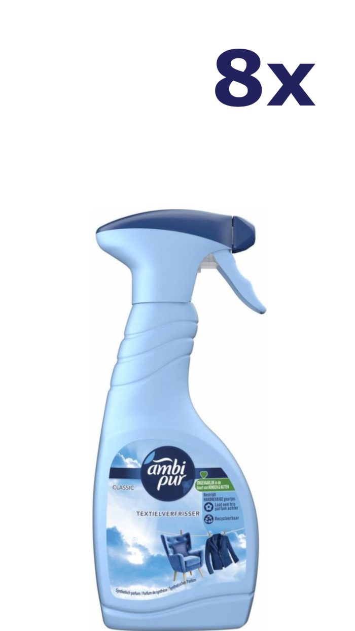 8x Febreze 500ml spray textiel verfrisser classic