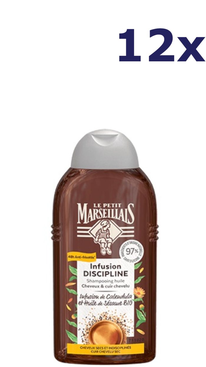 12x Le Petit Marseillais shampoo Calendula & Huile de Sésame Bio 250ML